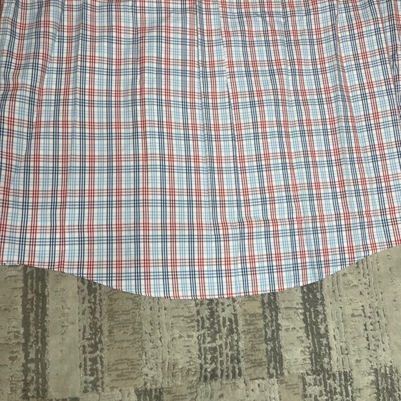 NWT LL Bean Men Plaid Button Down Shirt Red White Blue Wrinkle Resistant 16.5-35 - Picture 6 of 10